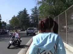 Biker bangs the teen